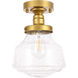 Lyle 1 Light 8 inch Brass Flush Mount Ceiling Light