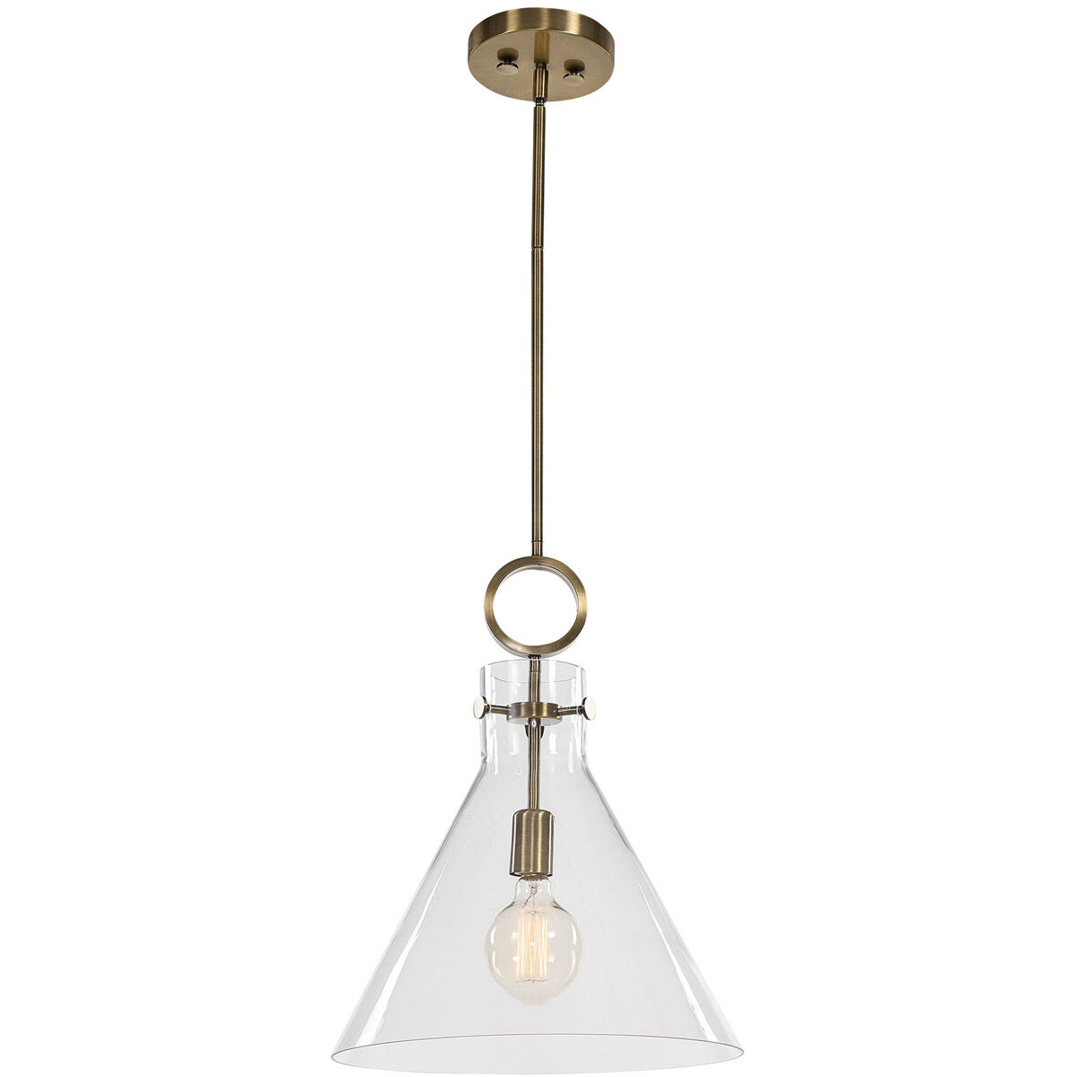 Imbuto 1 Light 14 inch Aged Brass Pendant Ceiling Light