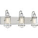 Lansing 3 Light 24 inch Satin Nickel with Polished Nickel Accents Bathroom Vanity Light Wall Light