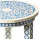 Bone Inlay Amanda Blue Bone Inlay 24 X 13 inch Heritage Accent Table
