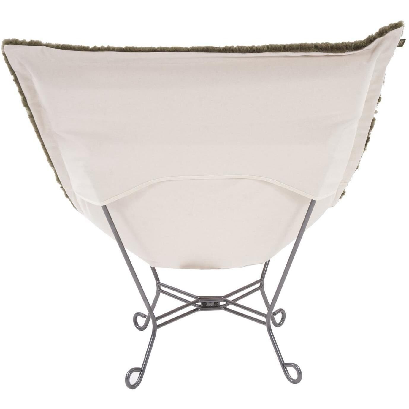 Puff Angora Moss Scroll Chair with Cover