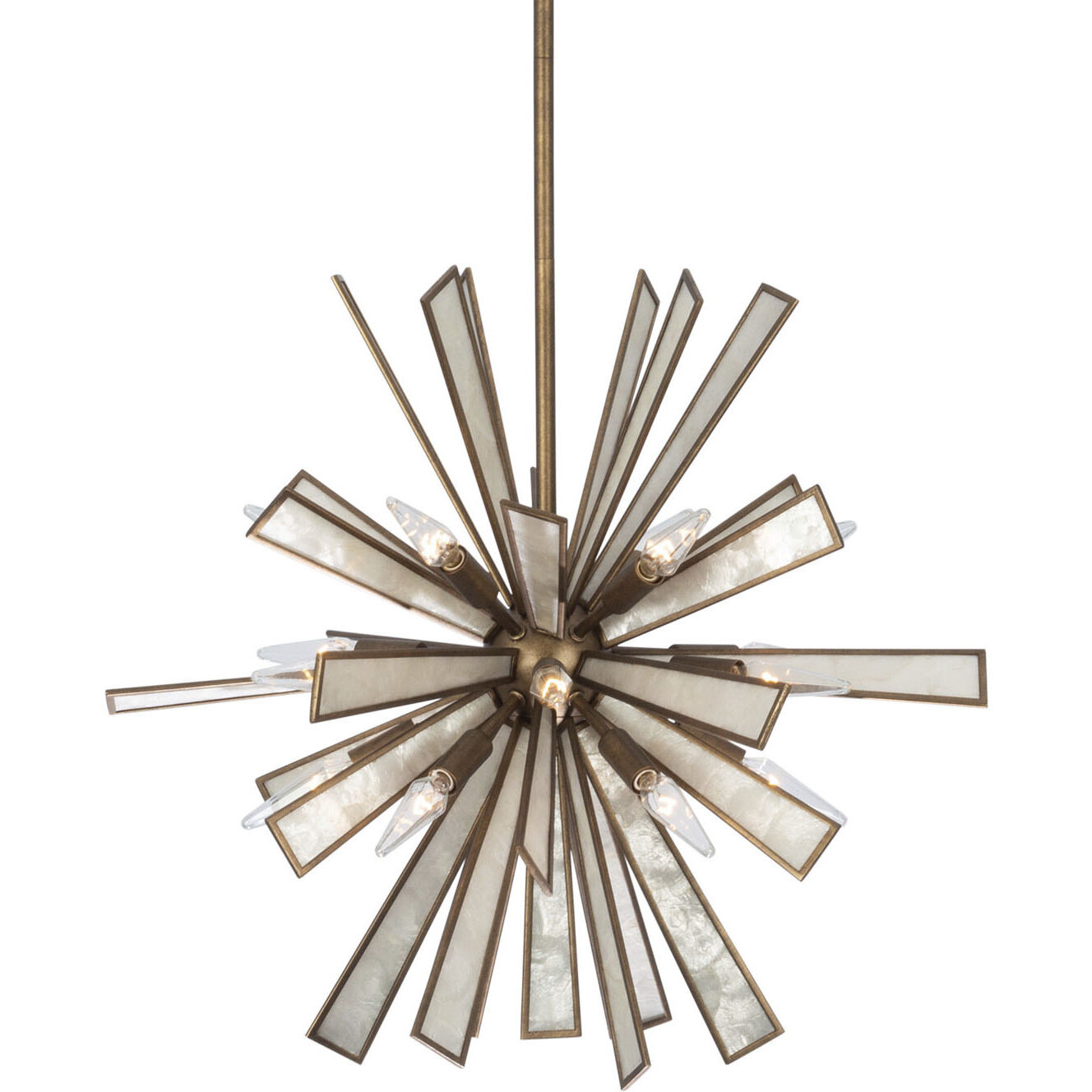 Radiance 18 Light 26 inch Pearlized Antique Brass Pendant Ceiling Light