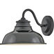 Wallace Outdoor Barn Light in Museum Black with Gloss Black, Gooseneck