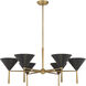 Cortan 6 Light 36 inch Legacy Brass and Dark Bronze Chandelier Ceiling Light