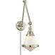 Thomas O'Brien Gale 17 inch 60.00 watt Polished Nickel Swing Arm Wall Light in White Glass