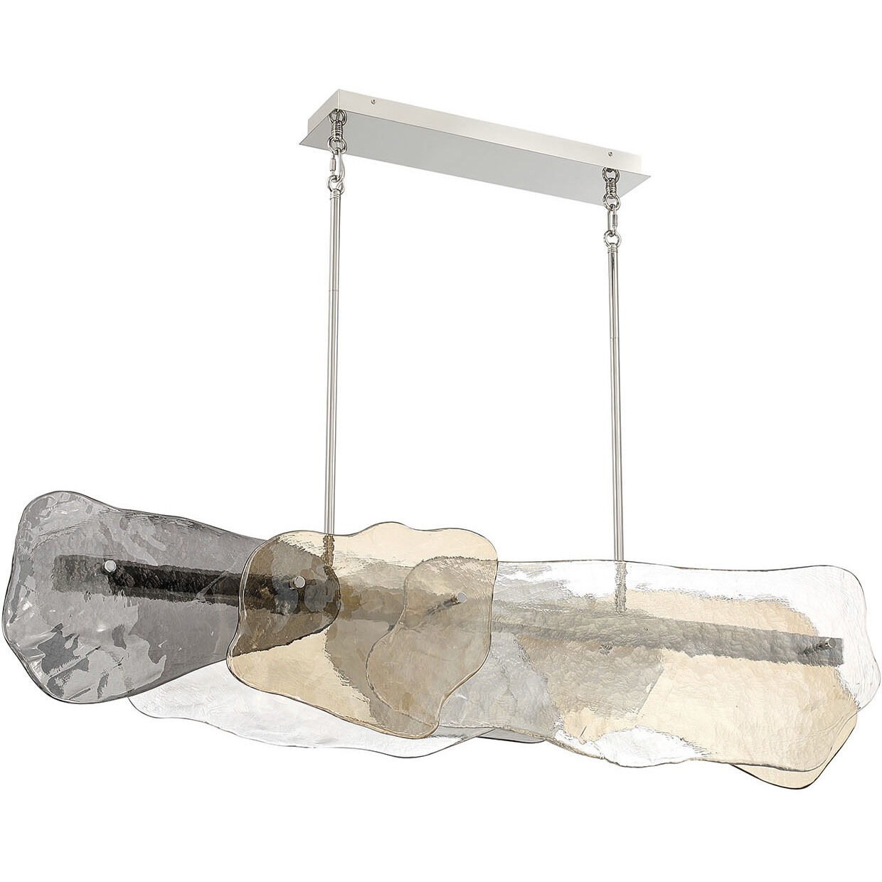 Grotto LED 58.25 inch Polished Nickel Linear Chandelier Ceiling Light