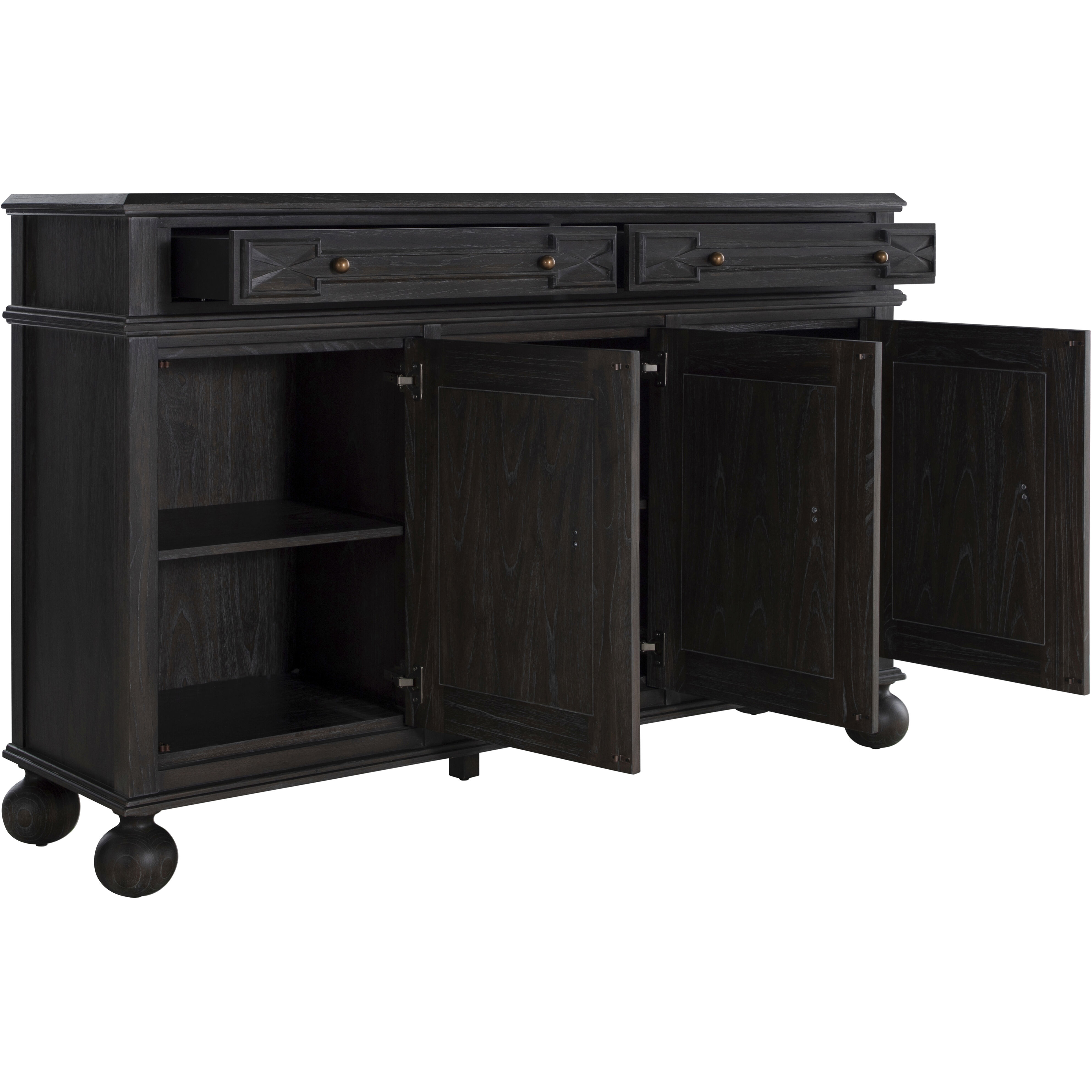 Ezekiel 67 X 18 inch Cerused Forest Black and Antique Bronze Sideboard