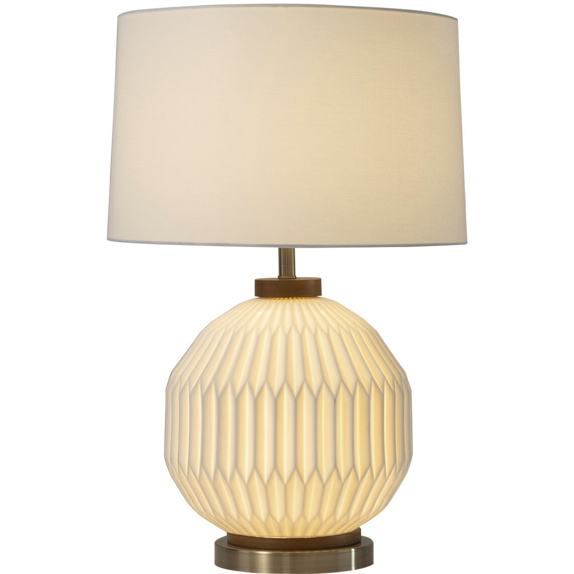 Moraga 24 inch 100.00 watt Walnut and White with Weathered Brass Table Lamp Portable Light