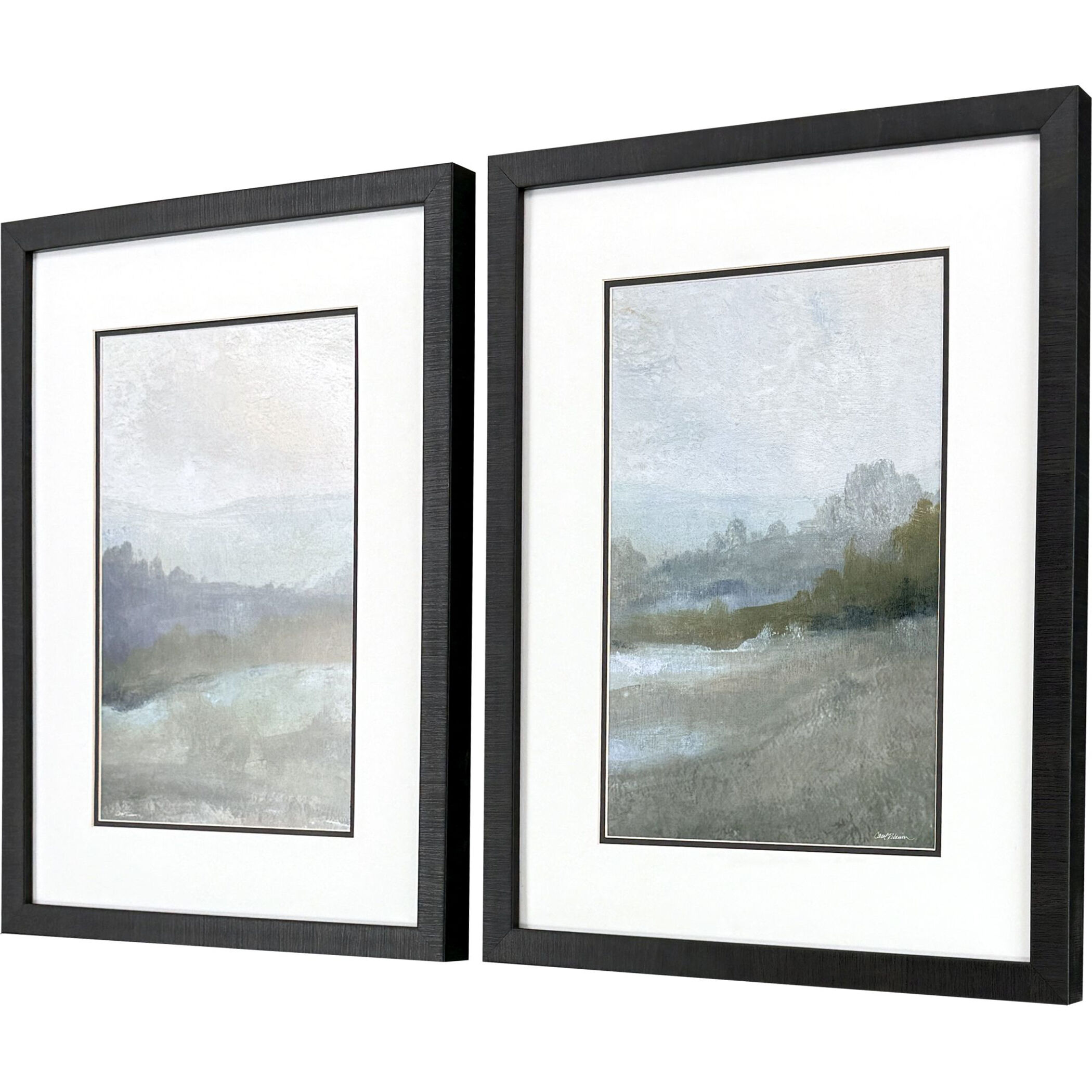 Azure Valley Blue and Green and Gray Framed Art, Propac