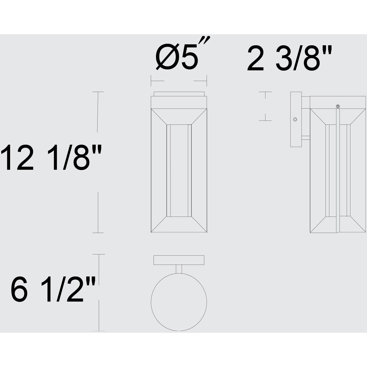 Aura LED 12.13 inch Sand Black Outdoor Wall Sconce