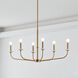 Leah 6 Light 18 inch Brushed Gold and White Chandelier Ceiling Light