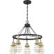 Neighborhood Thatcher 5 Light 25 inch Flat Black/Satin Brass Chandelier Ceiling Light in Flat Black and Satin Brass, Neighborhood Collection