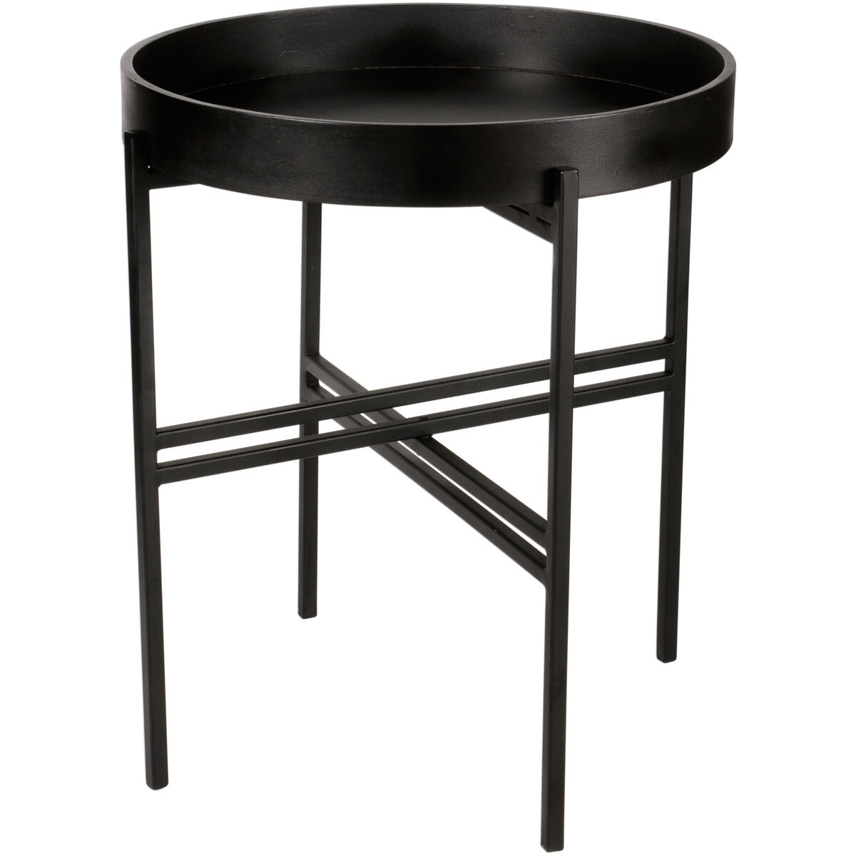 Ace 19 X 18 inch Black Tray Side Table
