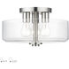 Whitworth 3 Light 14.5 inch Brushed Nickel Semi-Flush Ceiling Light