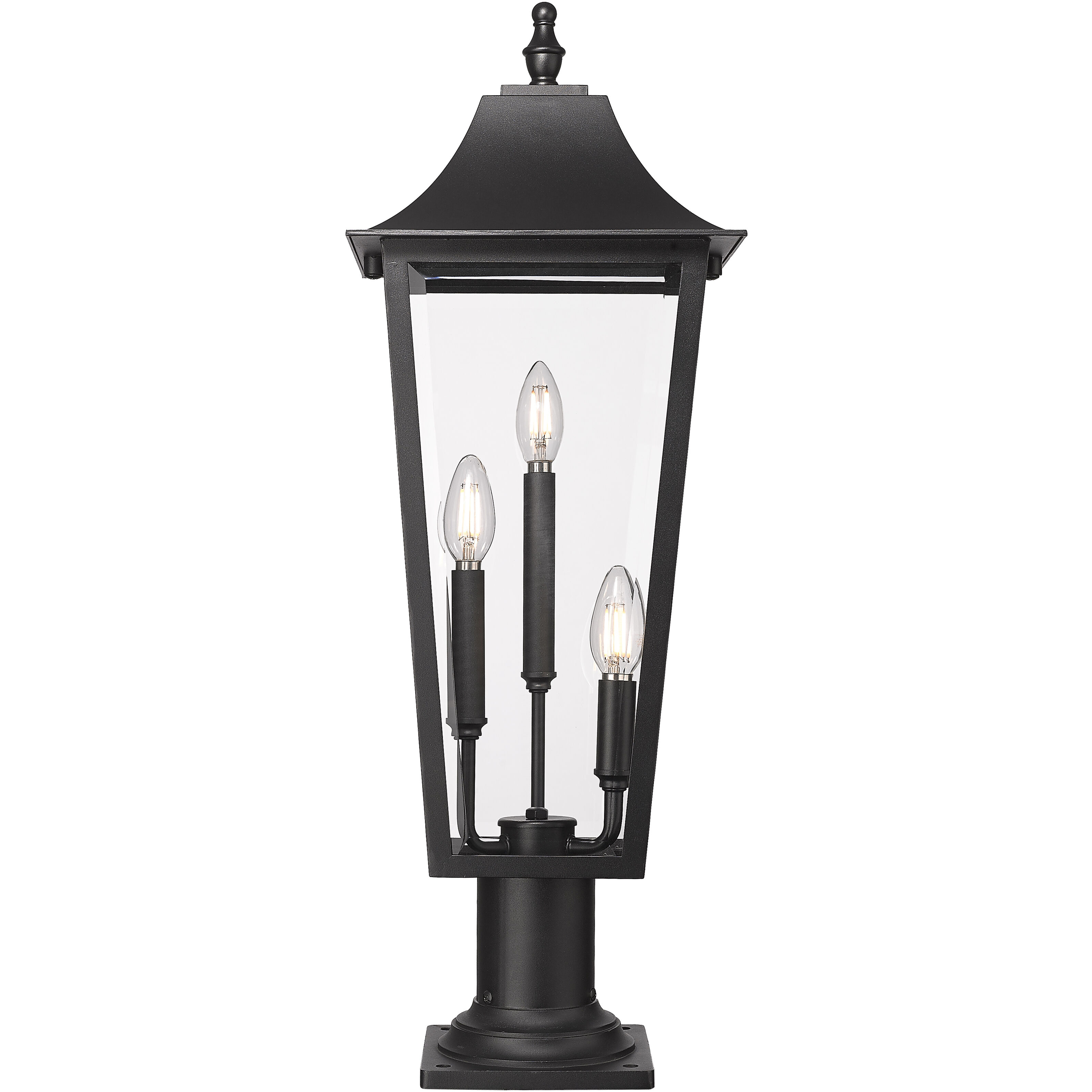 Gannon 3 Light 28.75 inch Black Outdoor Pier Mounted Fixture in G9