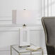 Entry 30 inch 150.00 watt Stark White Glaze with Polished Nickel Details Table Lamp Portable Light