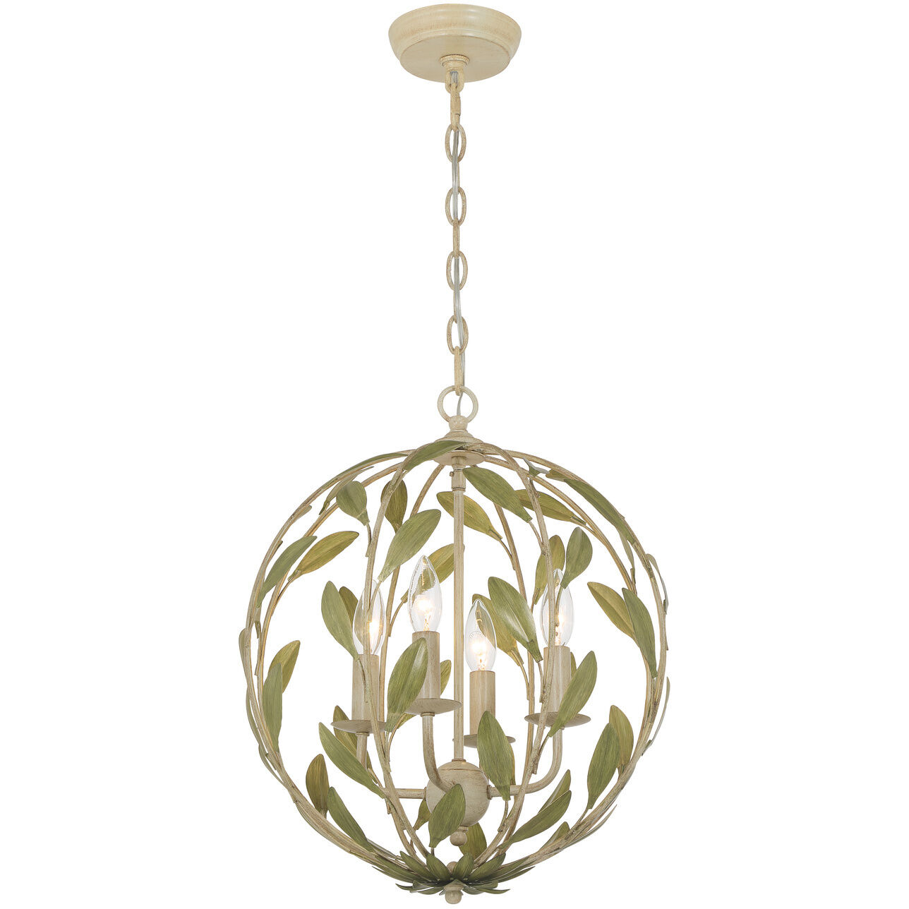 Broche 4 Light 16 inch Champagne Green Tea Mini Chandelier Ceiling Light
