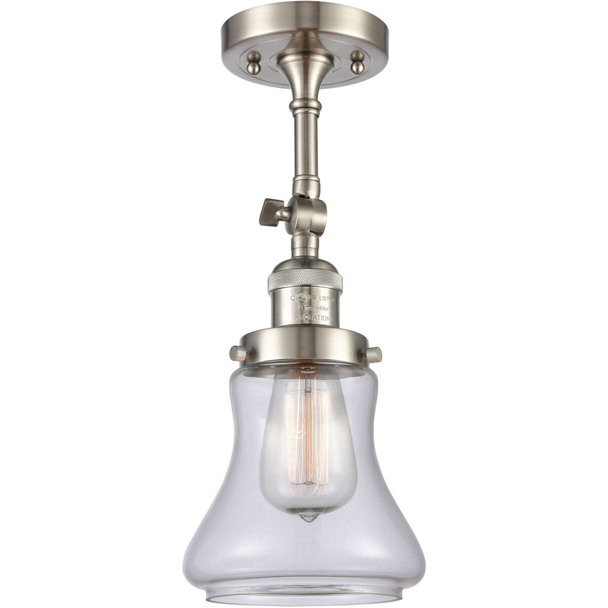 Franklin Restoration Bellmont LED 6.5 inch Brushed Satin Nickel Sconce Wall Light in Clear Glass, Franklin Restoration