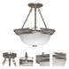 Brentwood 3 Light 15 inch Brushed Nickel Semi-Flush Ceiling Light