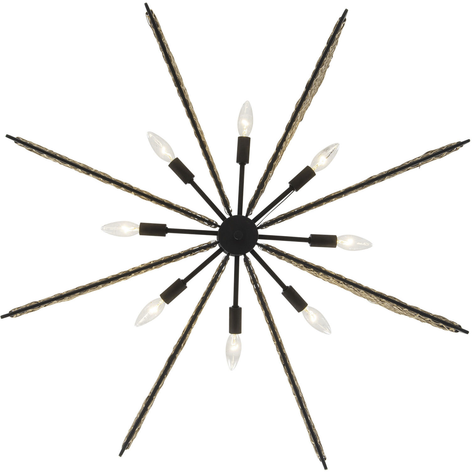 Machina 8 Light 32 inch Matte Black with Sulihiya Chandelier Ceiling Light, Smithsonian Collaboration