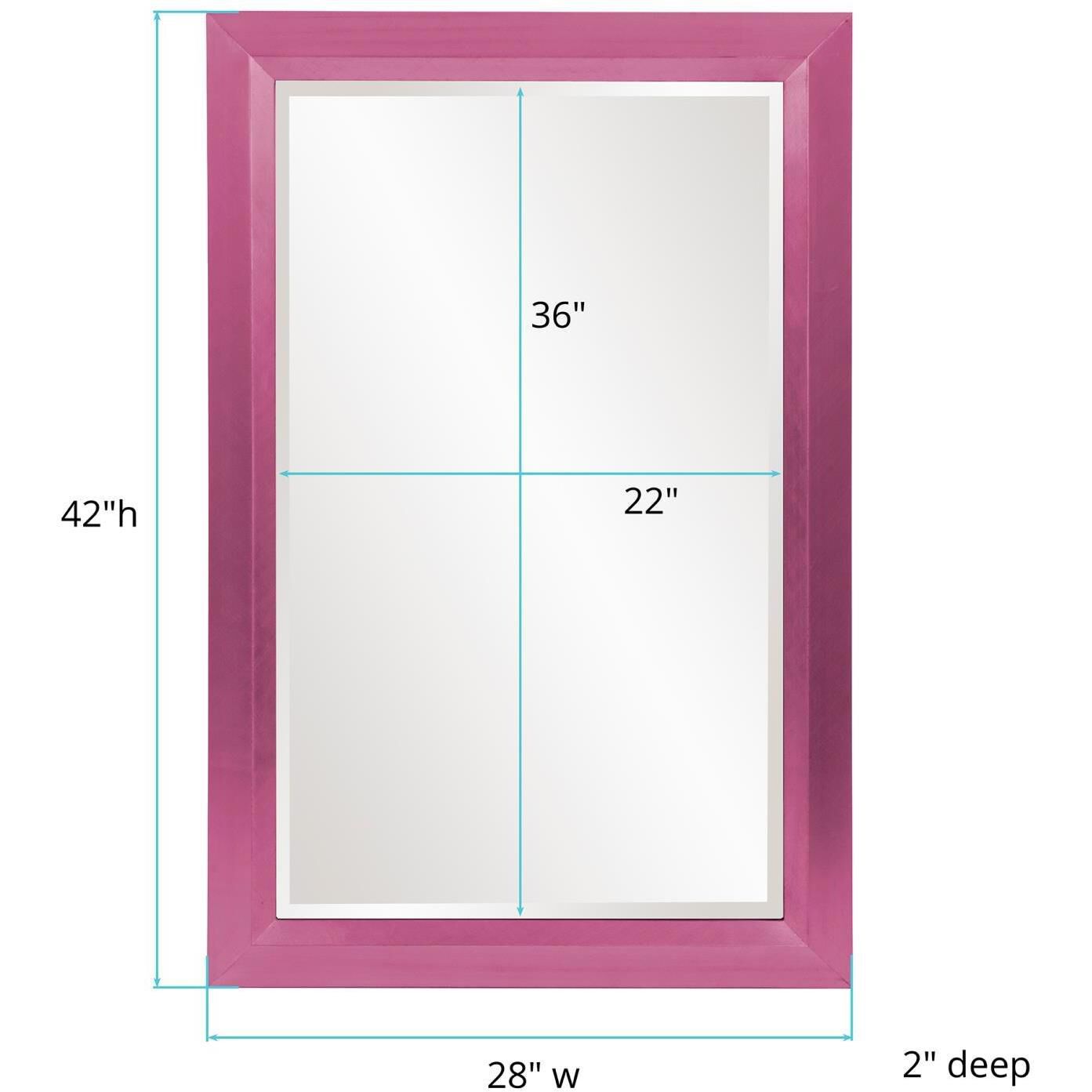 Avery 42 X 28 inch Glossy Hot Pink Wall Mirror