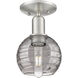 Athens Deco Swirl 1 Light 5.88 inch Brushed Satin Nickel Semi-Flush Mount Ceiling Light