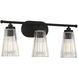 Chantilly 3 Light 22 inch Black Bathroom Vanity Light Wall Light, Essentials