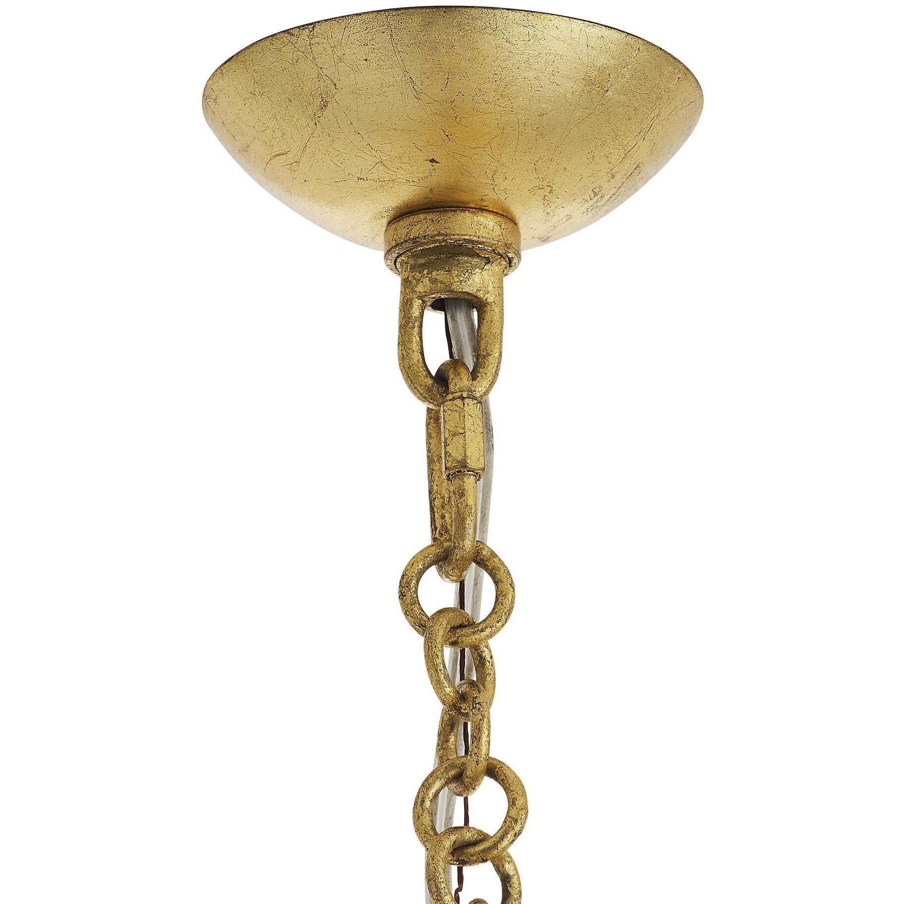 Florko 3 Light 24.5 inch Gold Leaf Chandelier Ceiling Light, Small