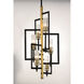 Flambeau 6 Light 14 inch Black/Antique Brass Chandelier Ceiling Light