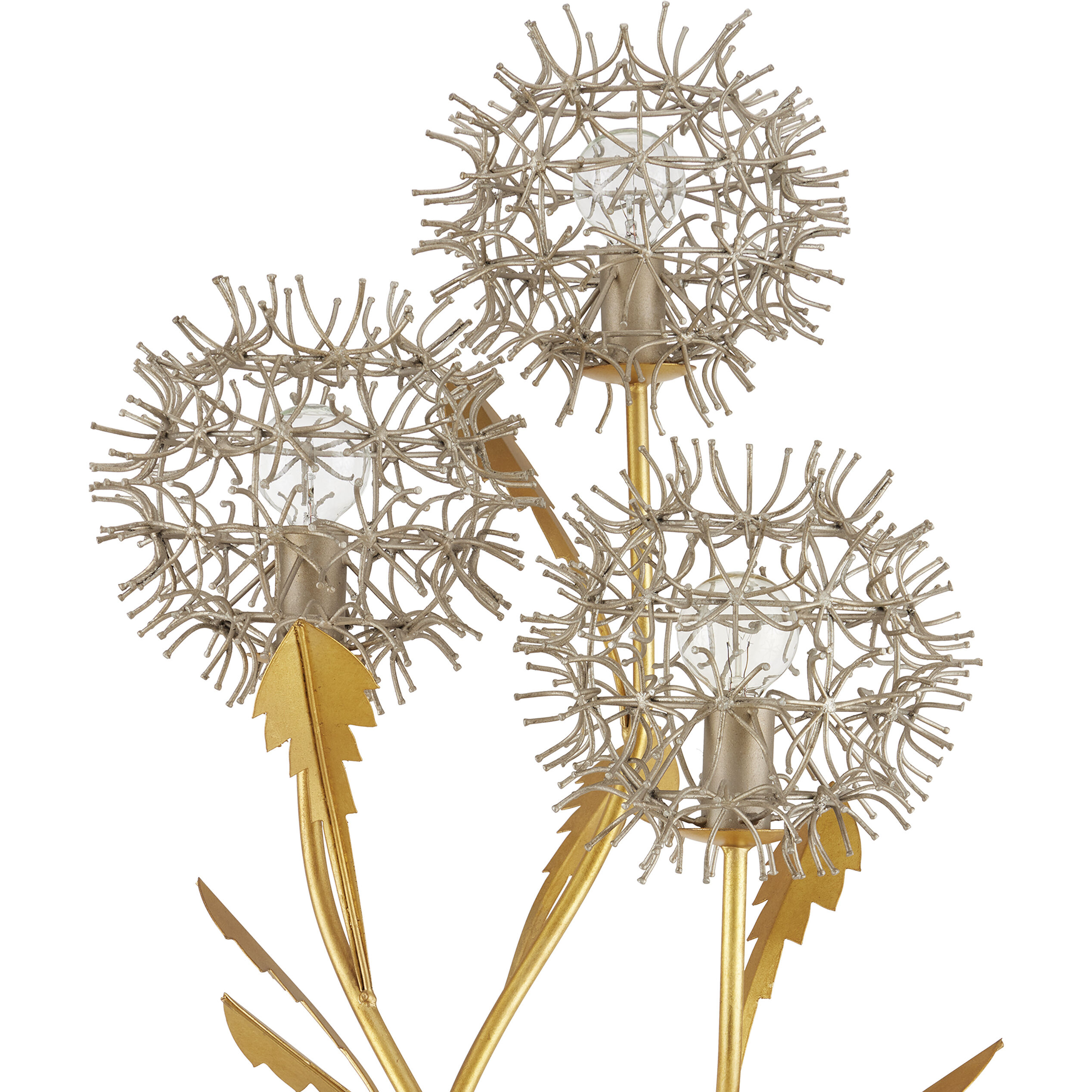 Dandelion 71.25 inch 60 watt Silver and Contemporary Gold Leaf Floor Lamp Portable Light