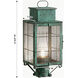 Norfield 1 Light 17.75 inch Verde Green Post Lantern in Seedy Glass, Brass Traditions by Innovations Lighting