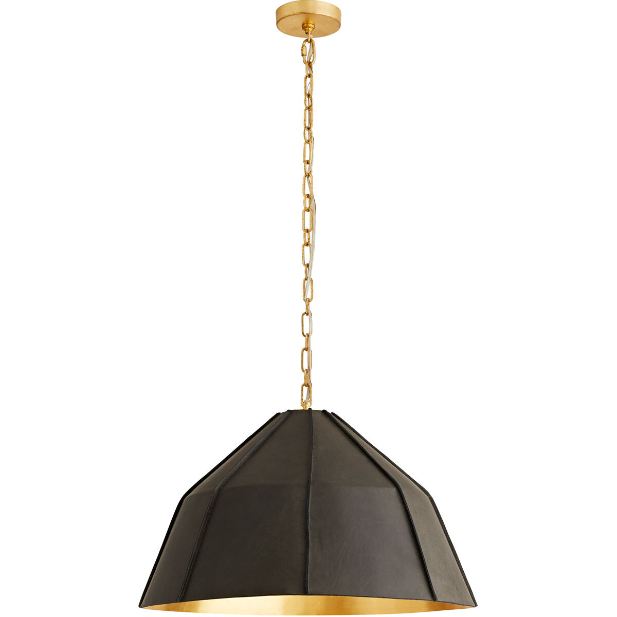 Ireland 1 Light 24 inch Graphite and Gold Leaf Pendant Ceiling Light