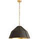 Ireland 1 Light 24 inch Graphite and Gold Leaf Pendant Ceiling Light