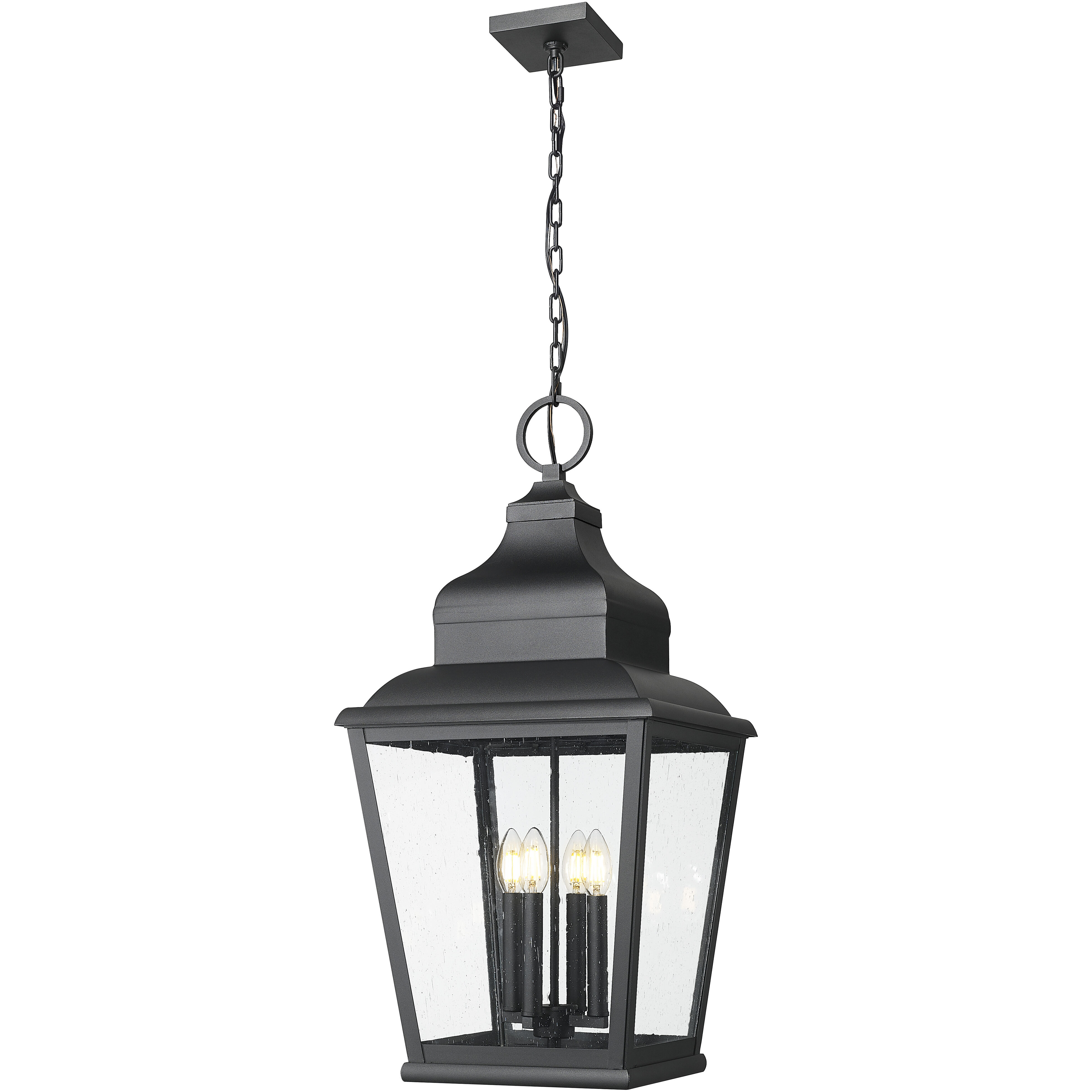 Raphael 4 Light 14 inch Sand Black Outdoor Chain Mount Ceiling Fixture in Soft Sand Black
