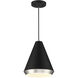 Vintage 1 Light 10 inch Matte Black with Polished Nickel Pendant Ceiling Light