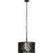 Estela 3 Light 16 inch Matte Black and French Gold Pendant Ceiling Light, Semi-Flush Convertible, Smithsonian Collaboration