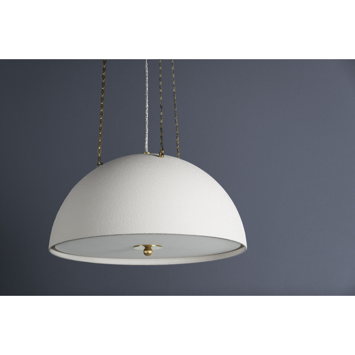 Chiswick 3 Light 20 inch Aged Brass/White Plaster Pendant Ceiling Light