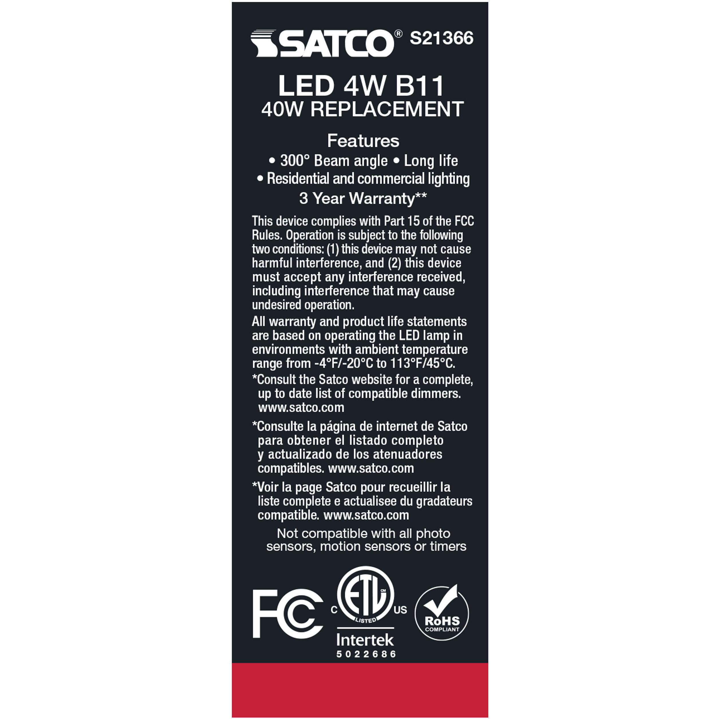 Lumos LED Candelabra Candelabra 4.00 watt 2700K LED Filament