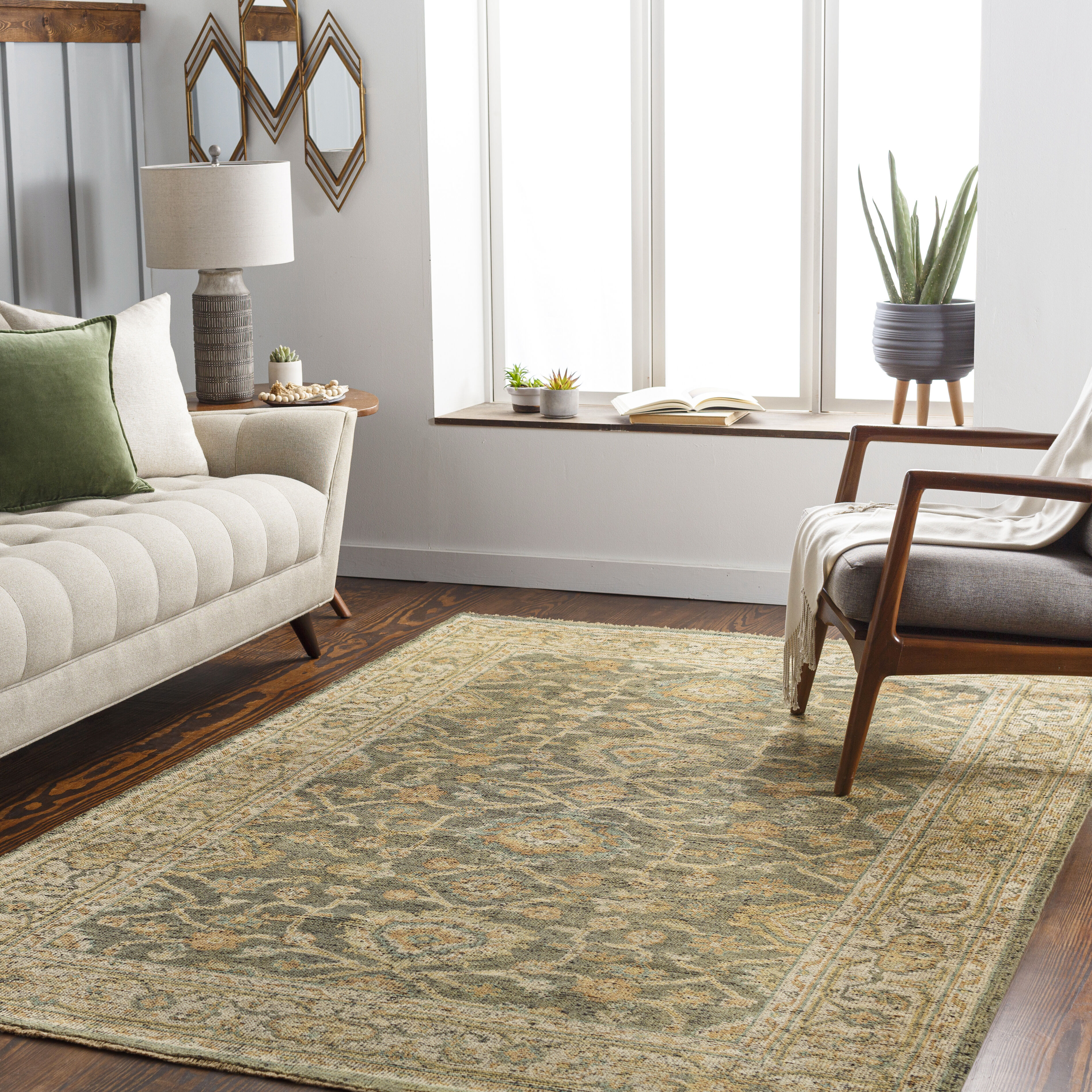 Reign 108 X 72 inch Sage Rug in 6 X 9, Rectangle