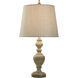 Signature 25 inch 60 watt Distressed Gray and Cream Table Lamp Portable Light