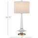 Anton 26.75 inch 150 watt Clear and Antique Brass Table Lamp Portable Light