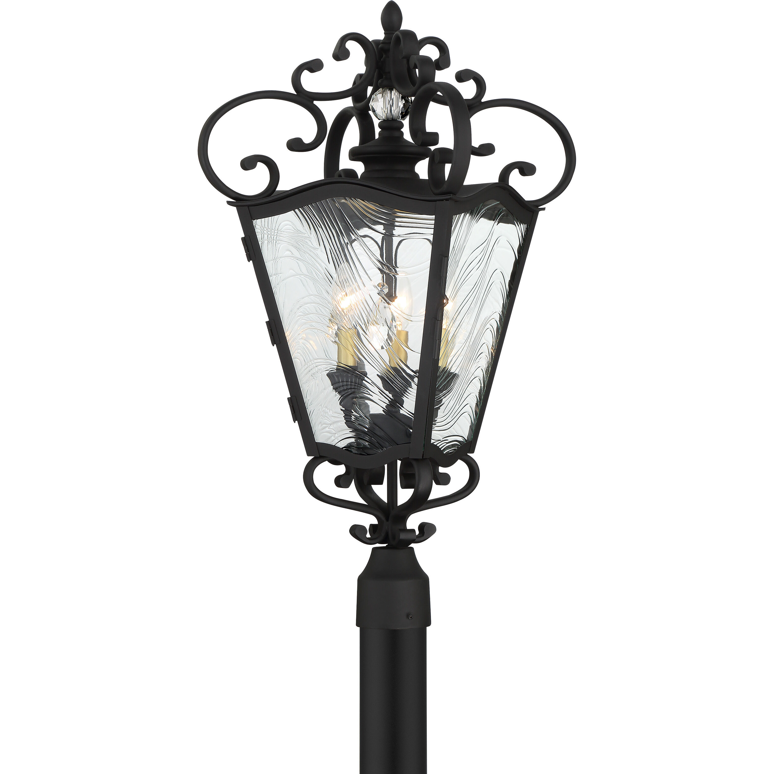 Great Outdoors Brixton Ivey 3 Light 28.25 inch Coal / Honey Gold Highlight Outdoor Post, The Great Outdoors