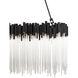 Matrix 6 Light 36.5 inch Matte Black and French Gold Linear Pendant Ceiling Light