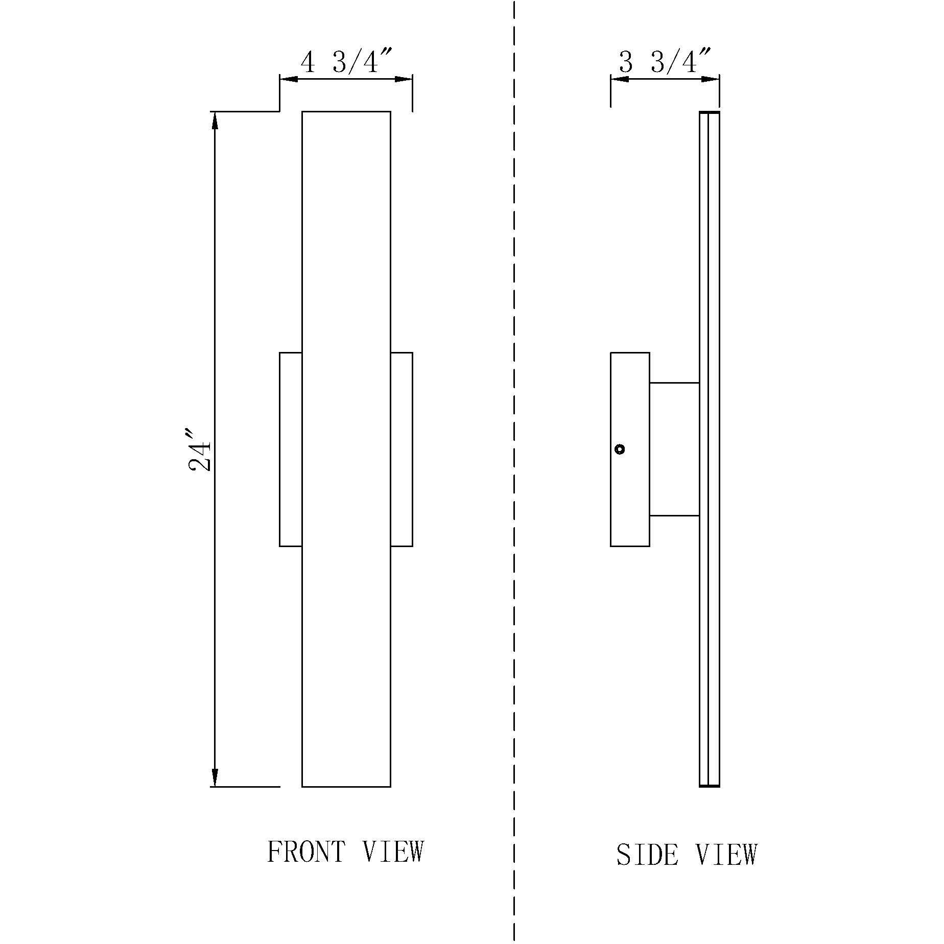 Stylet LED 24 inch Sand Black Outdoor Wall Light