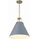 Xavier 3 Light 16 inch Vibrant Gold Pendant Ceiling Light in Vibrant Gold and Blue