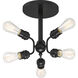 Faraday 6 Light 16.5 inch Black Semi Flush Mount Ceiling Light