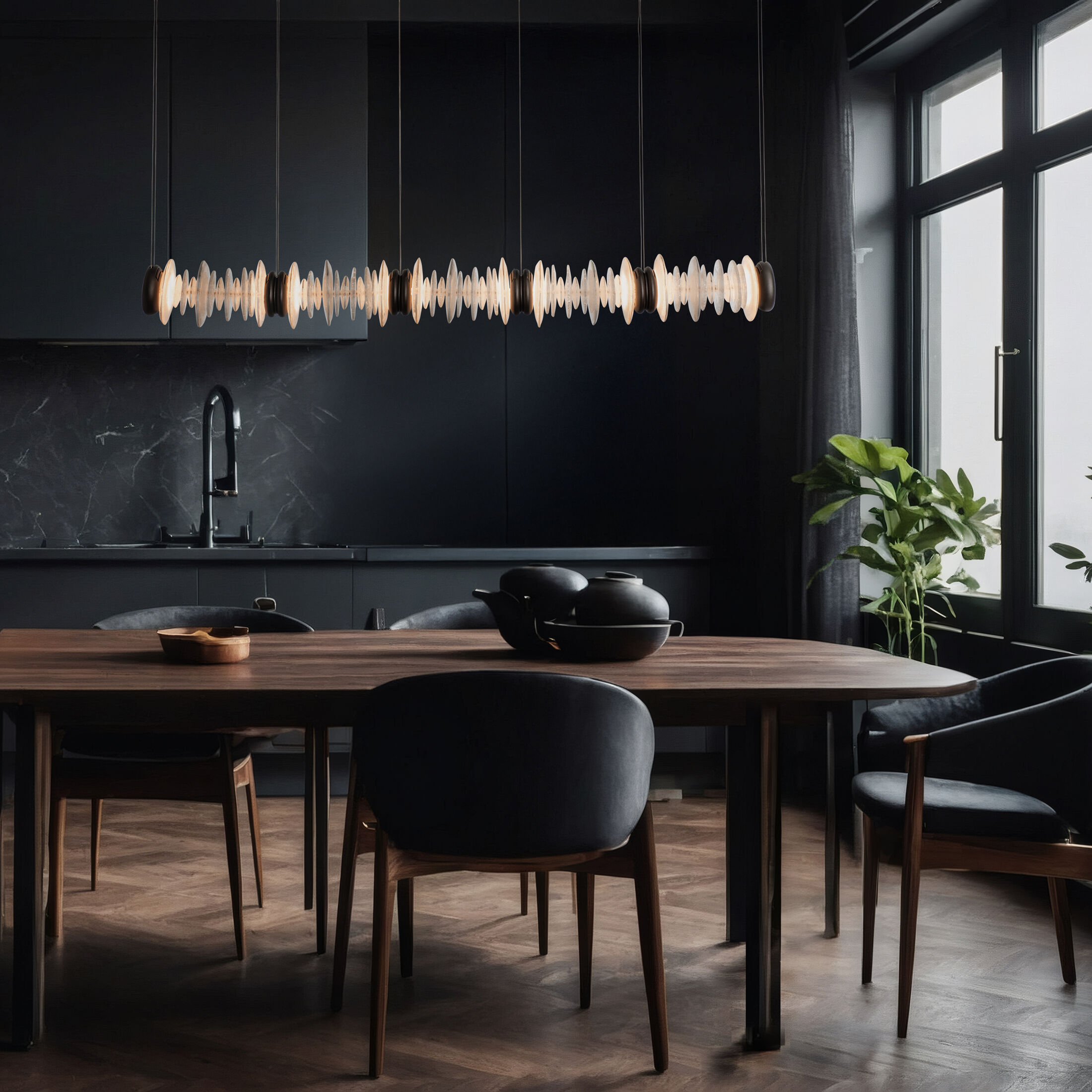 Cairn Linear Pendant Ceiling Light in Oil Rubbed Bronze