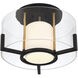 Eaton 1 Light 17 inch Black with Warm Brass Accents Semi-Flush Ceiling Light