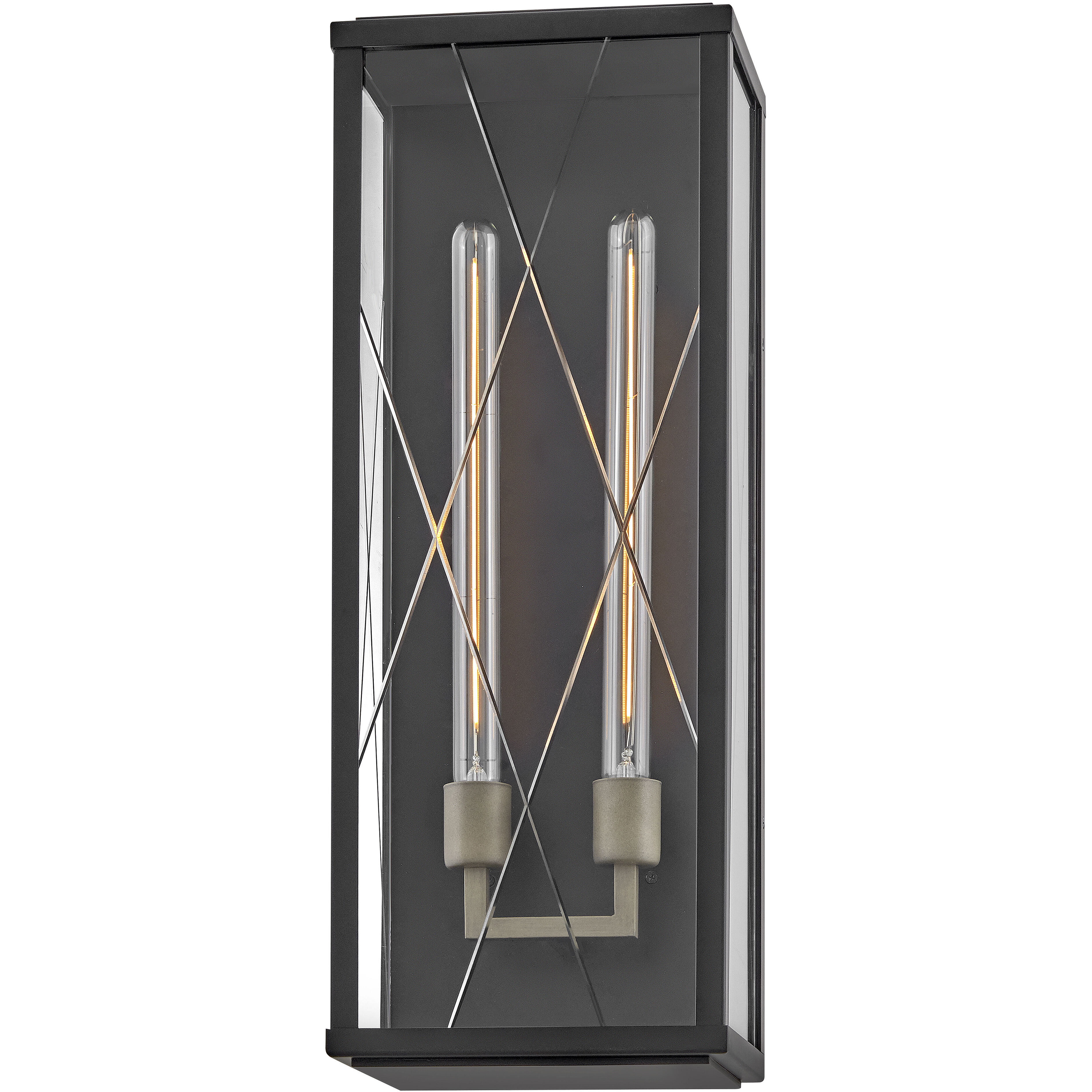 Monte 2 Light 25 inch Black with Burnished Bronze Outdoor Wall Mount
