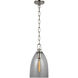 Chapman & Myers Andros LED 8.5 inch Polished Nickel Pendant Ceiling Light in Smoked Glass, Medium